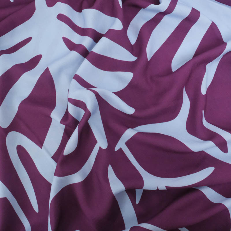 Popeline de Viscose Imprimé Tilly Violine Bleu - Maison Klem